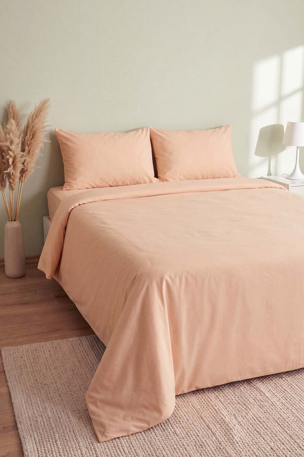 Soft Turuncu %100 Pamuklu Ranforce Çift Kişilik Nevresim Takımı – 4 Parça
