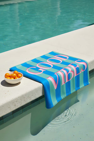 Good Vibes Çizgili Plaj Havlusu 70x150 cm