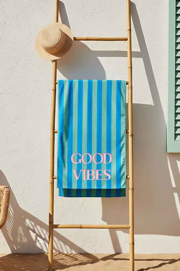 Good Vibes Çizgili Outlet Plaj Havlusu 70x150 cm