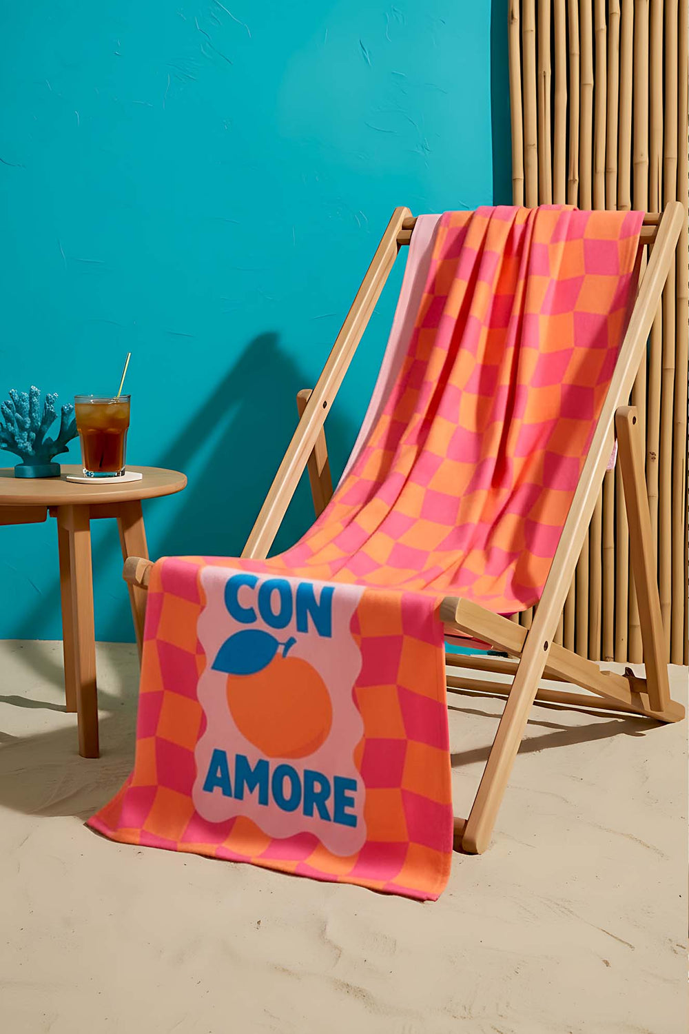 Con Amore Çizgili Outlet Plaj Havlusu 70x150 cm
