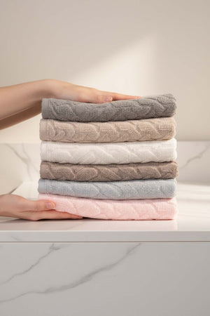 Soft İsba 6'lı %100 Pamuklu Havlu Seti 50x90 cm