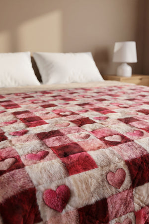 Kare Kalp 5D Çok Amaçlı Tek Kişilik Baskılı Pike & Yatak Örtüsü 160x220 cm