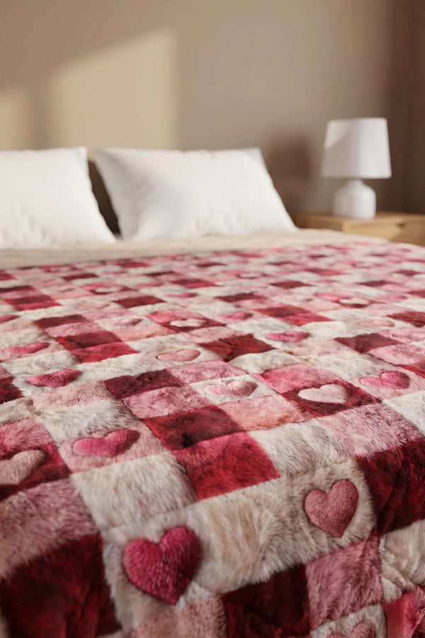 Kare Kalp 5D Çok Amaçlı Çift Kişilik Baskılı Pike & Yatak Örtüsü 200x220 cm – görsel 3