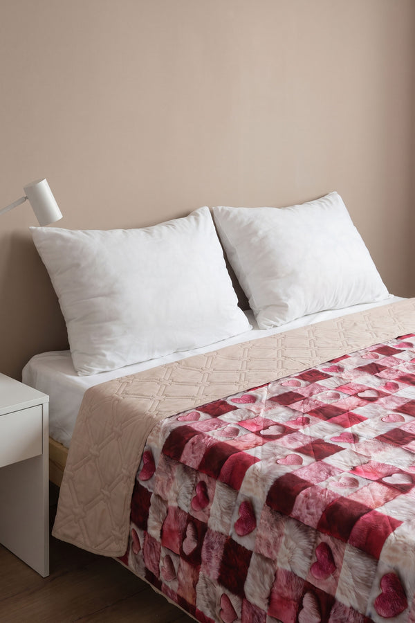 Kare Kalp 5D Çok Amaçlı Çift Kişilik Baskılı Pike & Yatak Örtüsü 200x220 cm