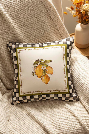 Linda Limon Desenli Kırlent Kılıfı 45x45 cm