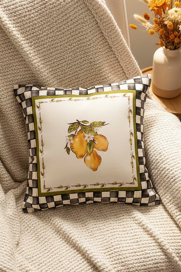 Linda Limon Desenli Kırlent Kılıfı 45x45 cm