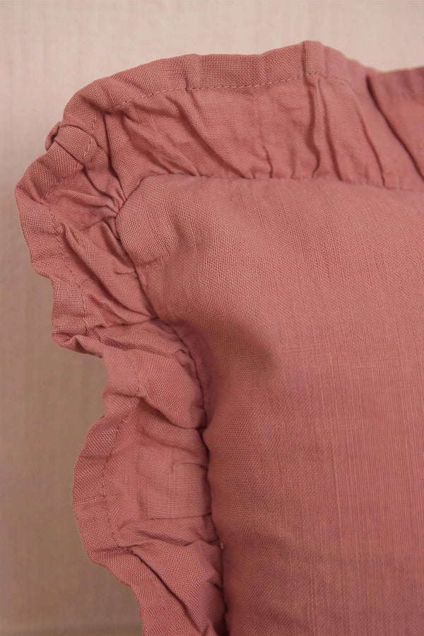 Rose Fırfırlı Dekoratif Kırlent Kılıfı