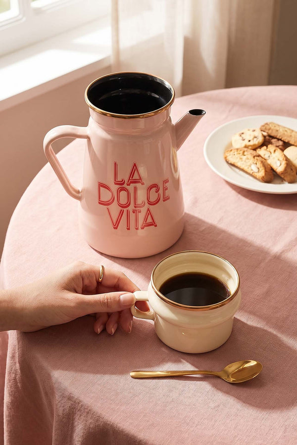 Dolce Vita Bardaklı Emaye Sürahi