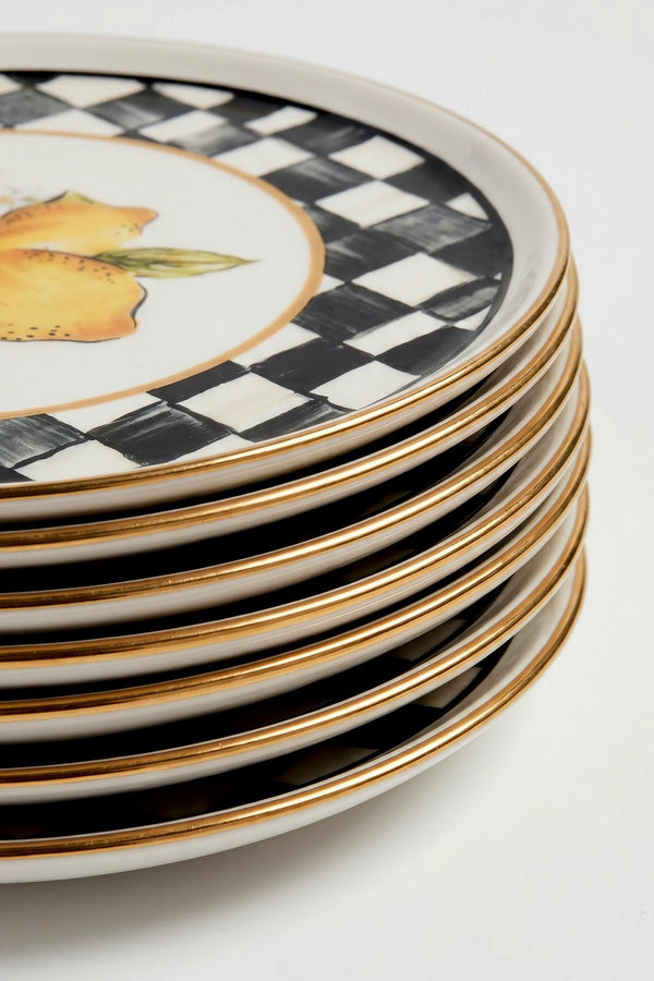 Linda Limon Desenli 6’lı Pasta Tabağı