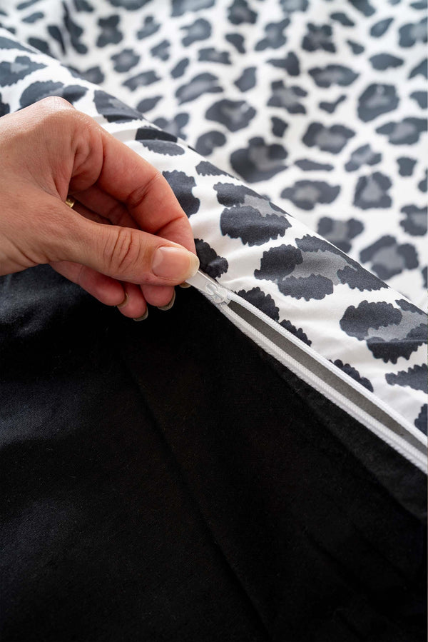 Leopar Siyah Çift Kişilik Outlet Nevresim Takımı