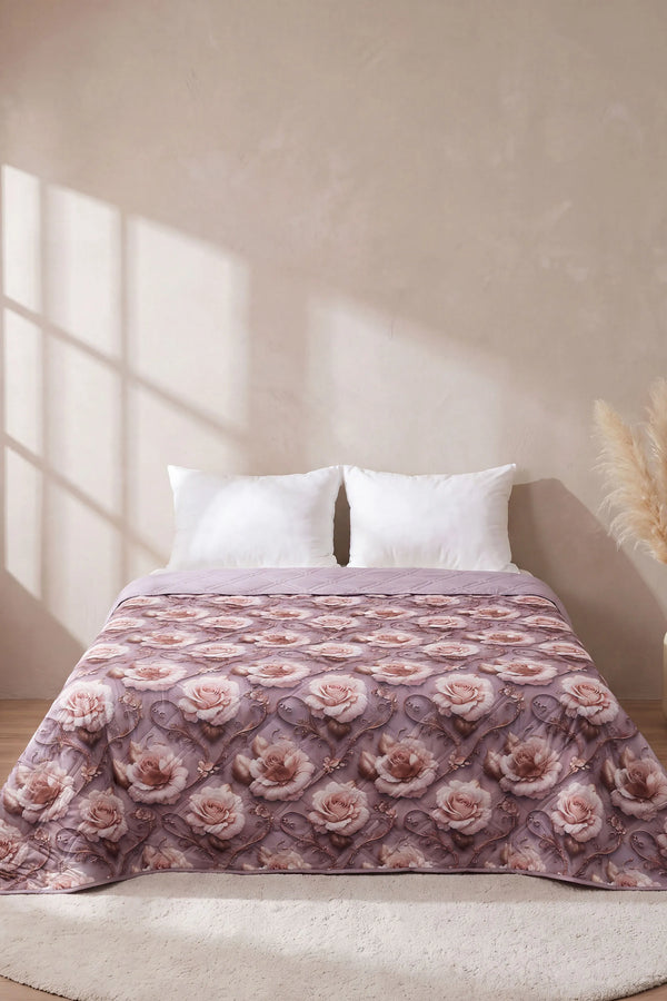 Gül Buketi 5D Çok Amaçlı Çift Kişilik Baskılı Pike & Yatak Örtüsü 200x220 cm