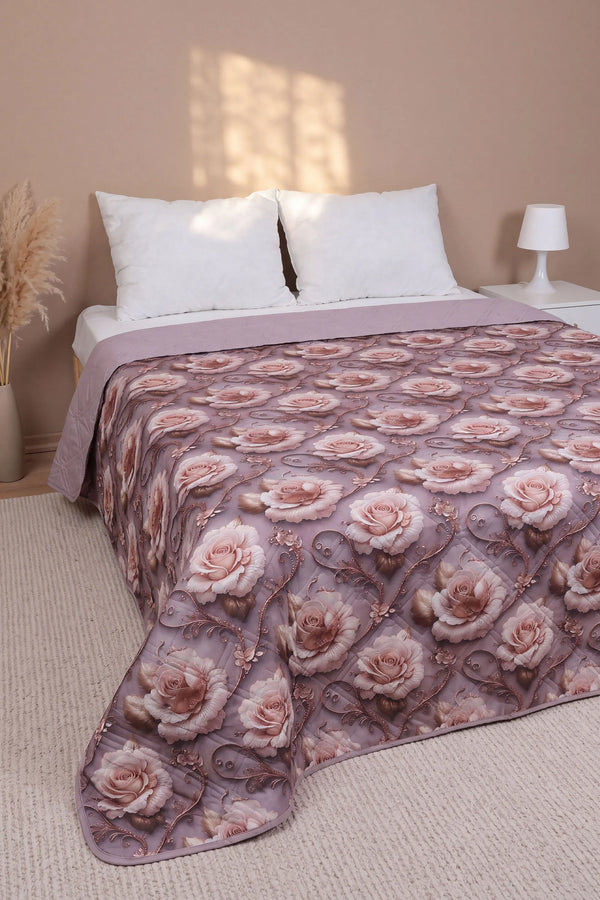 Gül Buketi 5D Çok Amaçlı Çift Kişilik Baskılı Pike & Yatak Örtüsü 200x220 cm