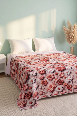 Papatyalar 5D Çok Amaçlı Çift Kişilik Baskılı Pike & Yatak Örtüsü 200x220 cm – görsel 4