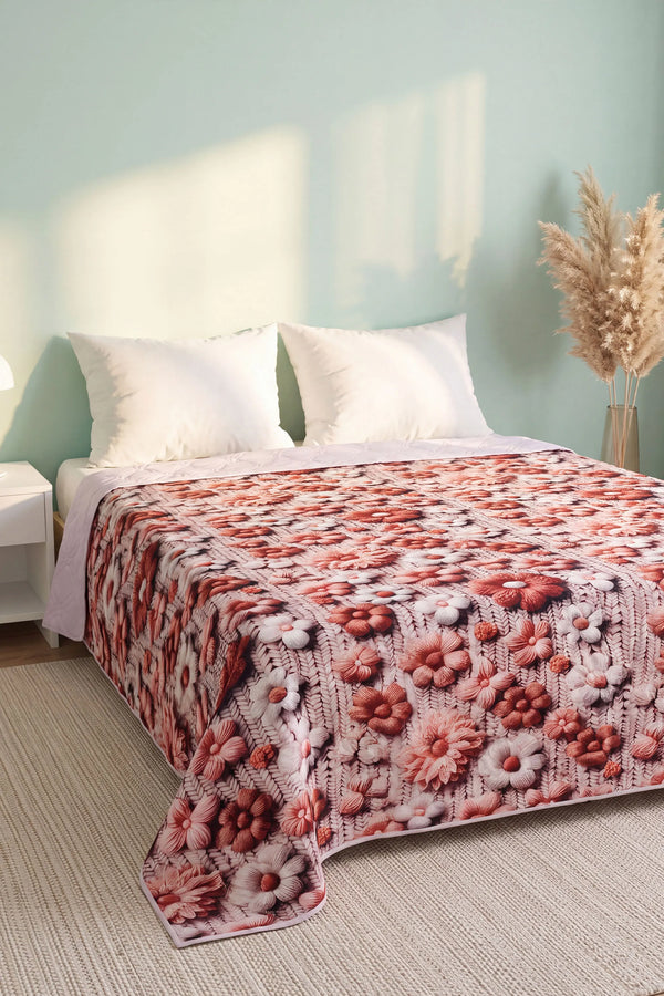 Papatyalar 5D Çok Amaçlı Çift Kişilik Baskılı Pike & Yatak Örtüsü 200x220 cm – görsel 4