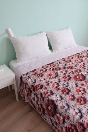 Papatyalar 5D Çok Amaçlı Çift Kişilik Baskılı Pike & Yatak Örtüsü 200x220 cm – görsel 6