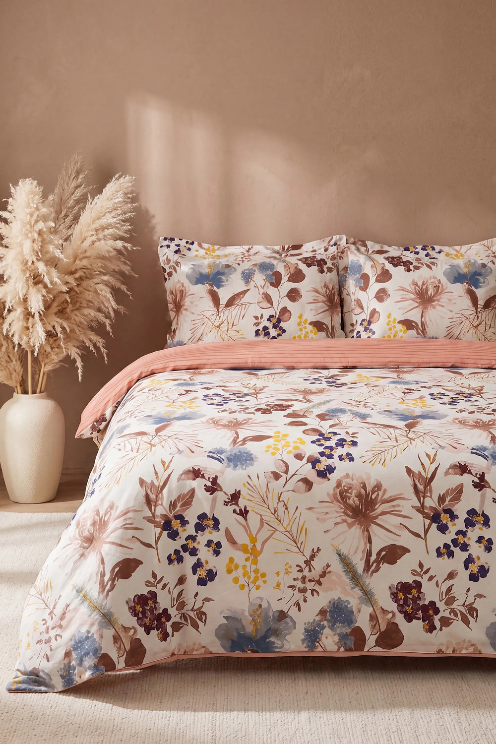 Lily Bej %100 Pamuklu Çift Kişilik Nevresim Takımı - 4 Parça