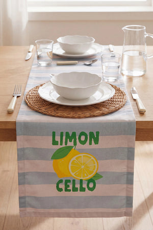 Limon Cello Baskılı Runner 40x140 cm