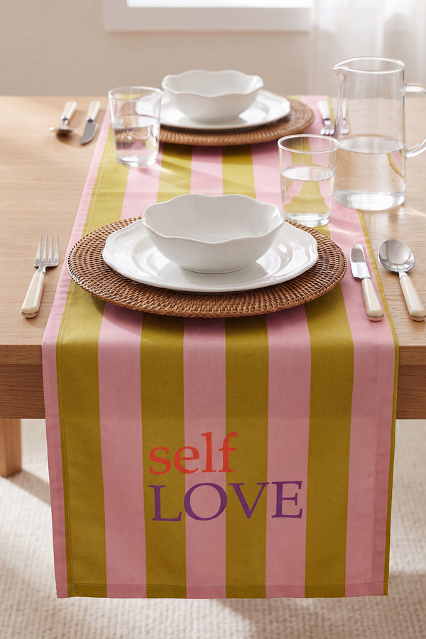 Self Love Baskılı Runner 40x140 cm