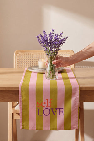 Self Love Baskılı Runner 40x140 cm
