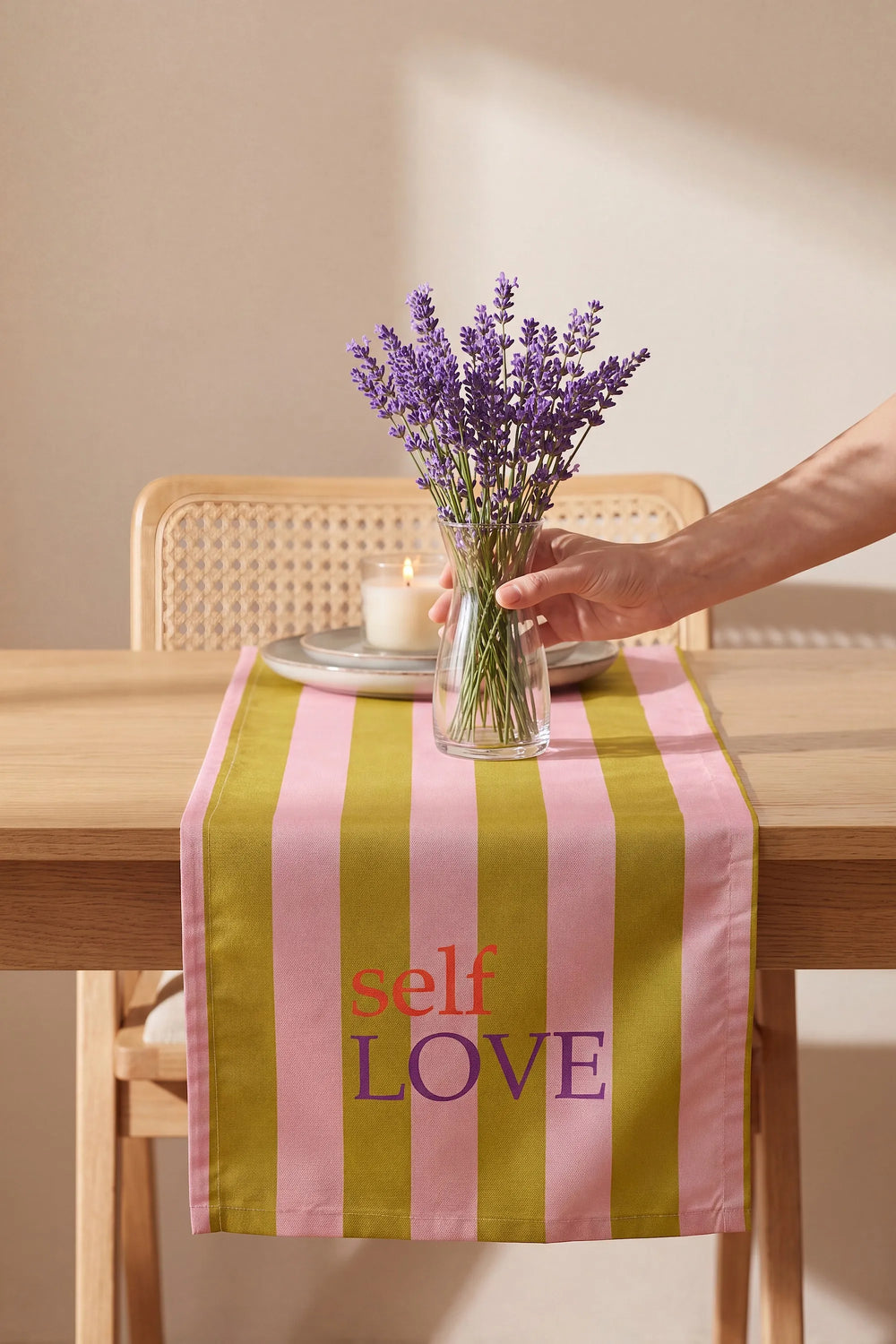 Self Love Baskılı Runner 40x140 cm