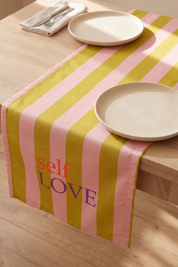 Self Love Baskılı Runner 40x140 cm
