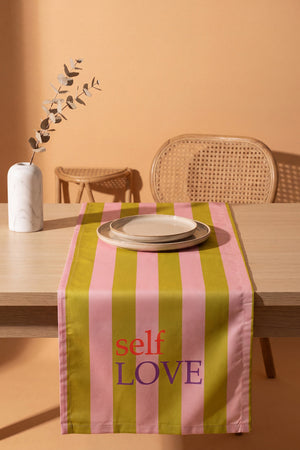 Self Love Baskılı Runner 40x140 cm