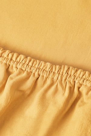 Sarı Çift Kişilik Lastikli Çarşaf Takımı 160x200 cm - 3 Parça