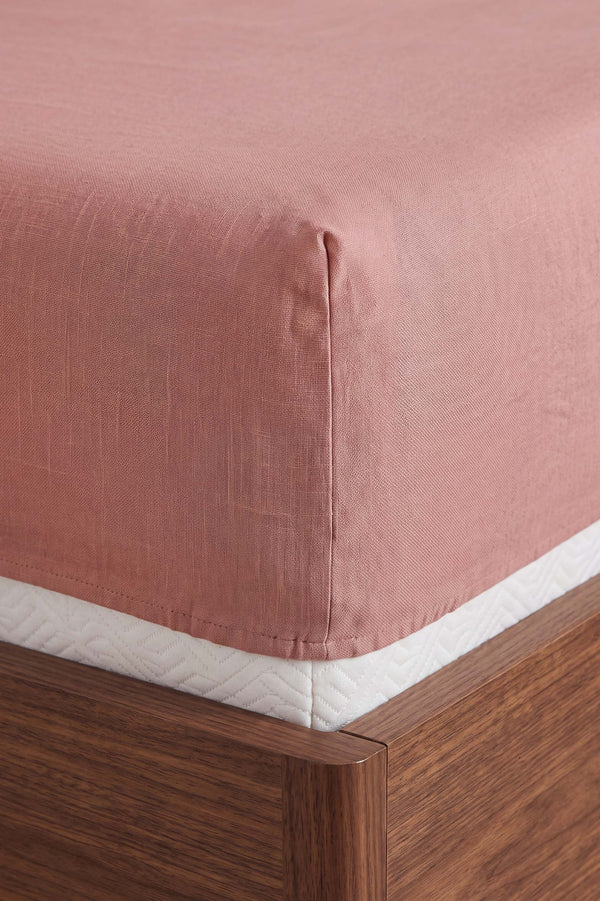 Pudra Kahve Çift Kişilik Lastikli Çarşaf Takımı 160x200 cm - 3 Parça