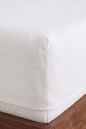 Beyaz Okaliptus Çift Kişilik Lastikli Çarşaf Takımı 160x200 cm - 3 Parça