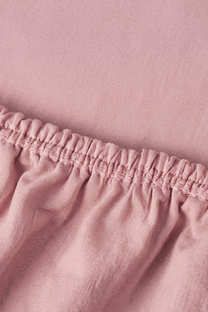 Pudra Pembe Çift Kişilik Lastikli Çarşaf Takımı 160x200 cm - 3 Parça