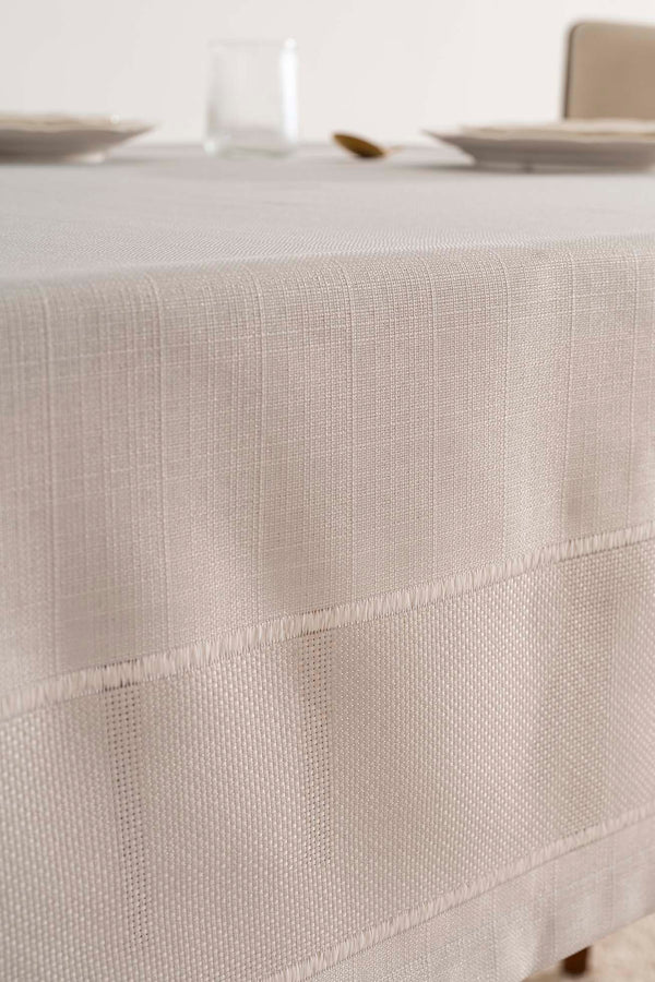Nora Açık Gri Zarf Köşe Masa Örtüsü 150x220 cm