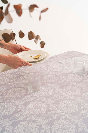 Damascus Gri Masa Örtüsü 160x220 cm