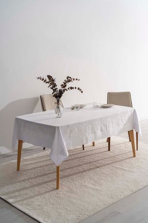 Damascus Beyaz Masa Örtüsü 160x220 cm