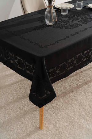 Jumbo Jakar Siyah Sıvı İtici Leke Tutmaz Masa Örtüsü 160x220 cm