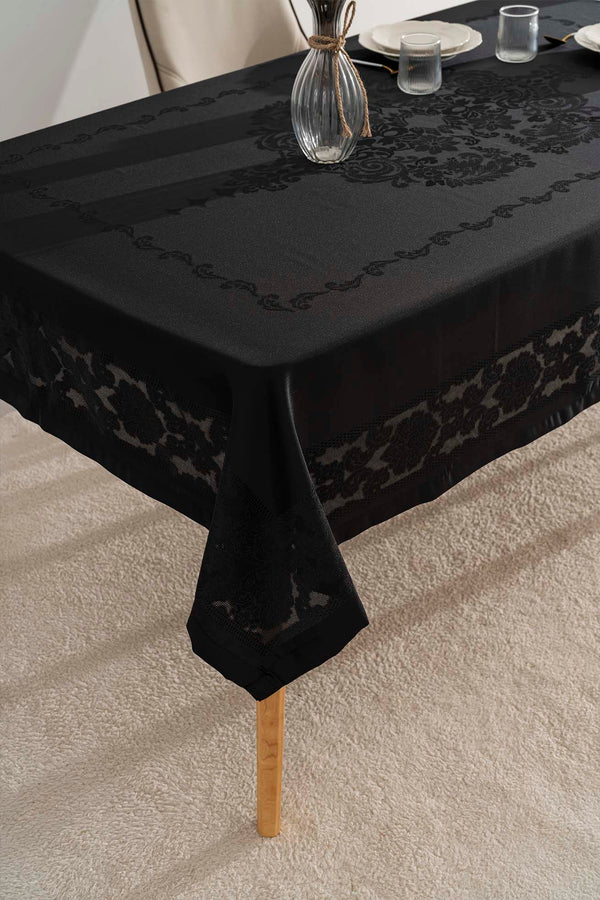 Jumbo Jakar Siyah Sıvı İtici Leke Tutmaz Masa Örtüsü 160x220 cm