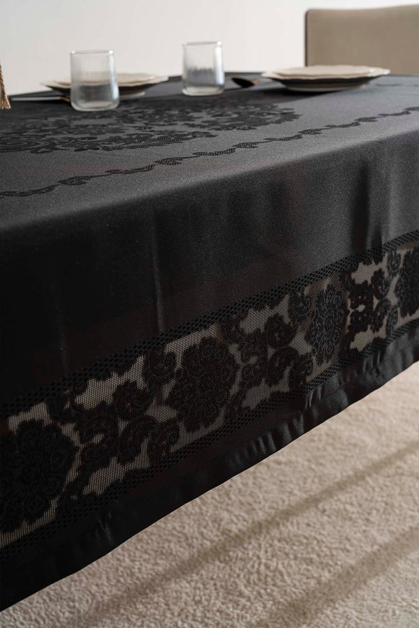 Jumbo Jakar Siyah Sıvı İtici Leke Tutmaz Masa Örtüsü 160x220 cm