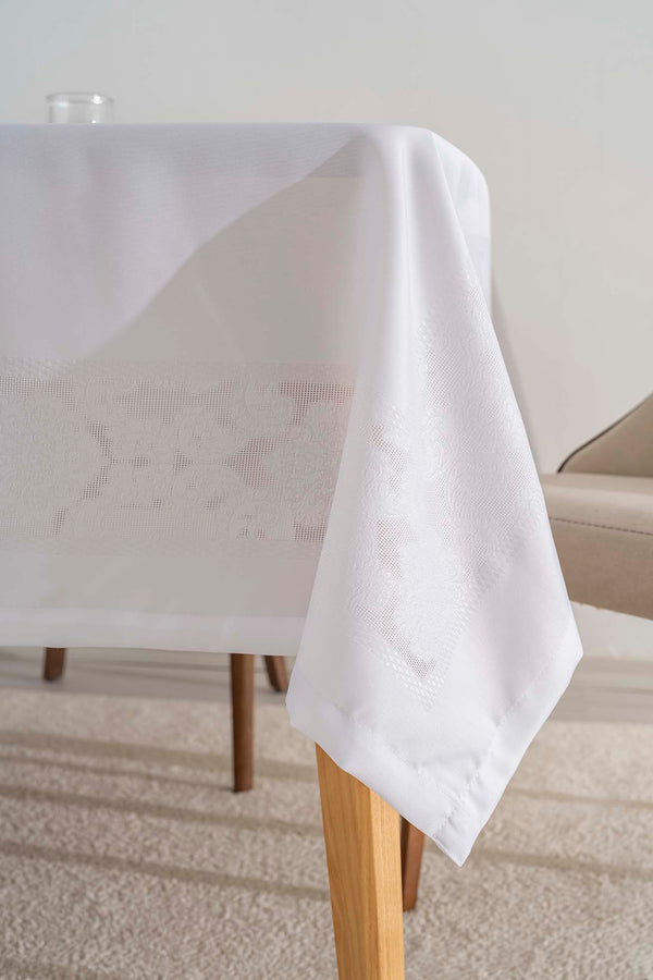 Jumbo Jakar Beyaz Sıvı İtici Leke Tutmaz Masa Örtüsü 160x220 cm