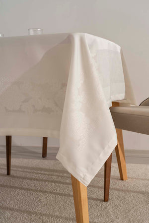 Jumbo Jakar Krem Sıvı İtici Leke Tutmaz Masa Örtüsü 160x220 cm