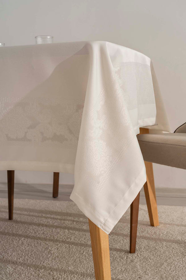 Jumbo Jakar Krem Sıvı İtici Leke Tutmaz Masa Örtüsü 160x220 cm