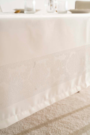 Jumbo Jakar Krem Sıvı İtici Leke Tutmaz Masa Örtüsü 160x220 cm