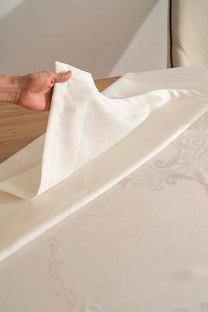 Jumbo Jakar Krem Sıvı İtici Leke Tutmaz Masa Örtüsü 160x220 cm