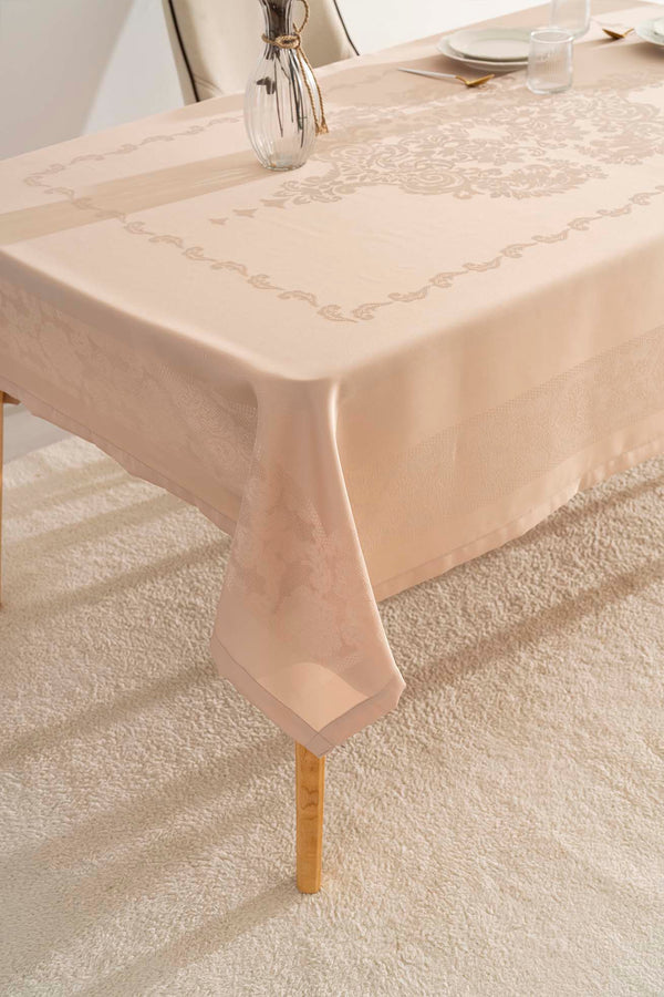Jumbo Jakar Cappuccino Sıvı İtici Leke Tutmaz Masa Örtüsü 160x220 cm