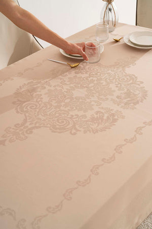 Jumbo Jakar Cappuccino Sıvı İtici Leke Tutmaz Masa Örtüsü 160x220 cm