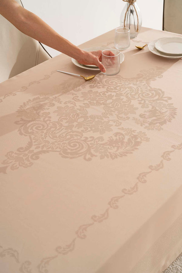 Jumbo Jakar Cappuccino Sıvı İtici Leke Tutmaz Masa Örtüsü 160x220 cm