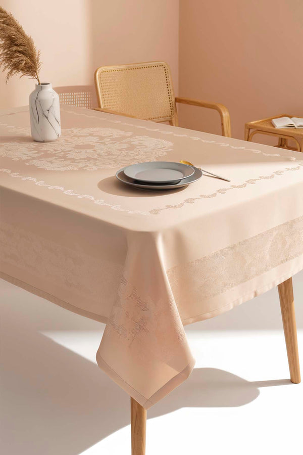 Jumbo Jakar Cappuccino Sıvı İtici Leke Tutmaz Masa Örtüsü 160x220 cm