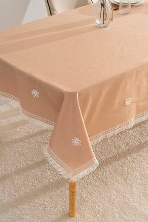 Silvio Somon Güpür Çiçekli Masa Örtüsü 160x220 cm