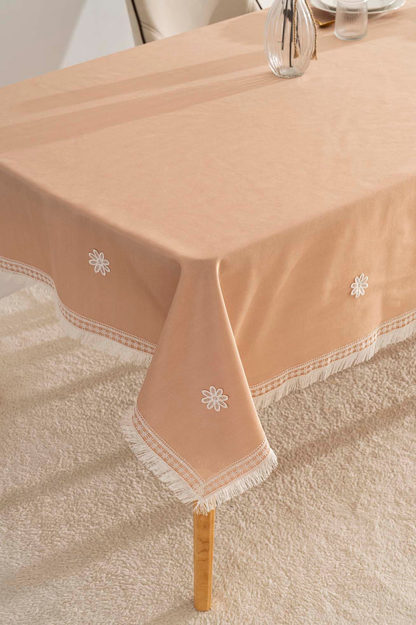 Silvio Somon Güpür Çiçekli Masa Örtüsü 160x220 cm
