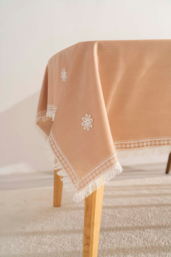 Silvio Somon Güpür Çiçekli Masa Örtüsü 160x220 cm