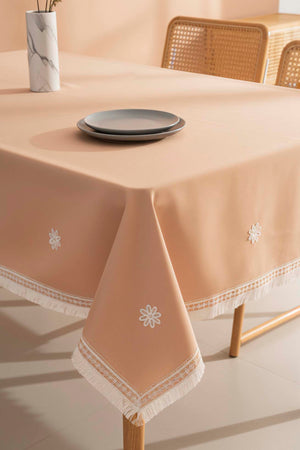 Silvio Somon Güpür Çiçekli Masa Örtüsü 160x220 cm