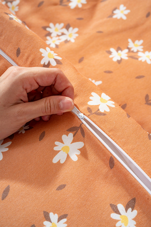 Tarçın Papatya Çift Kişilik Outlet Nevresim Takımı Pamuklu